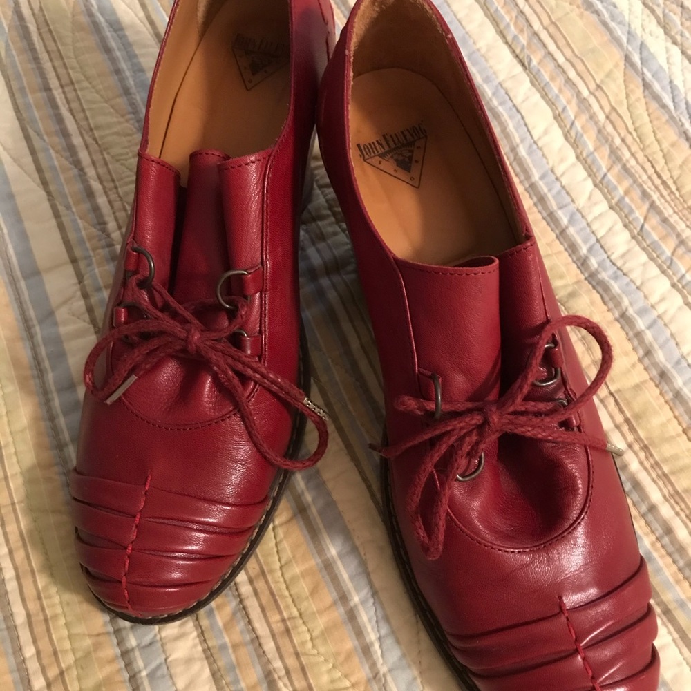 Fluevog red shoes